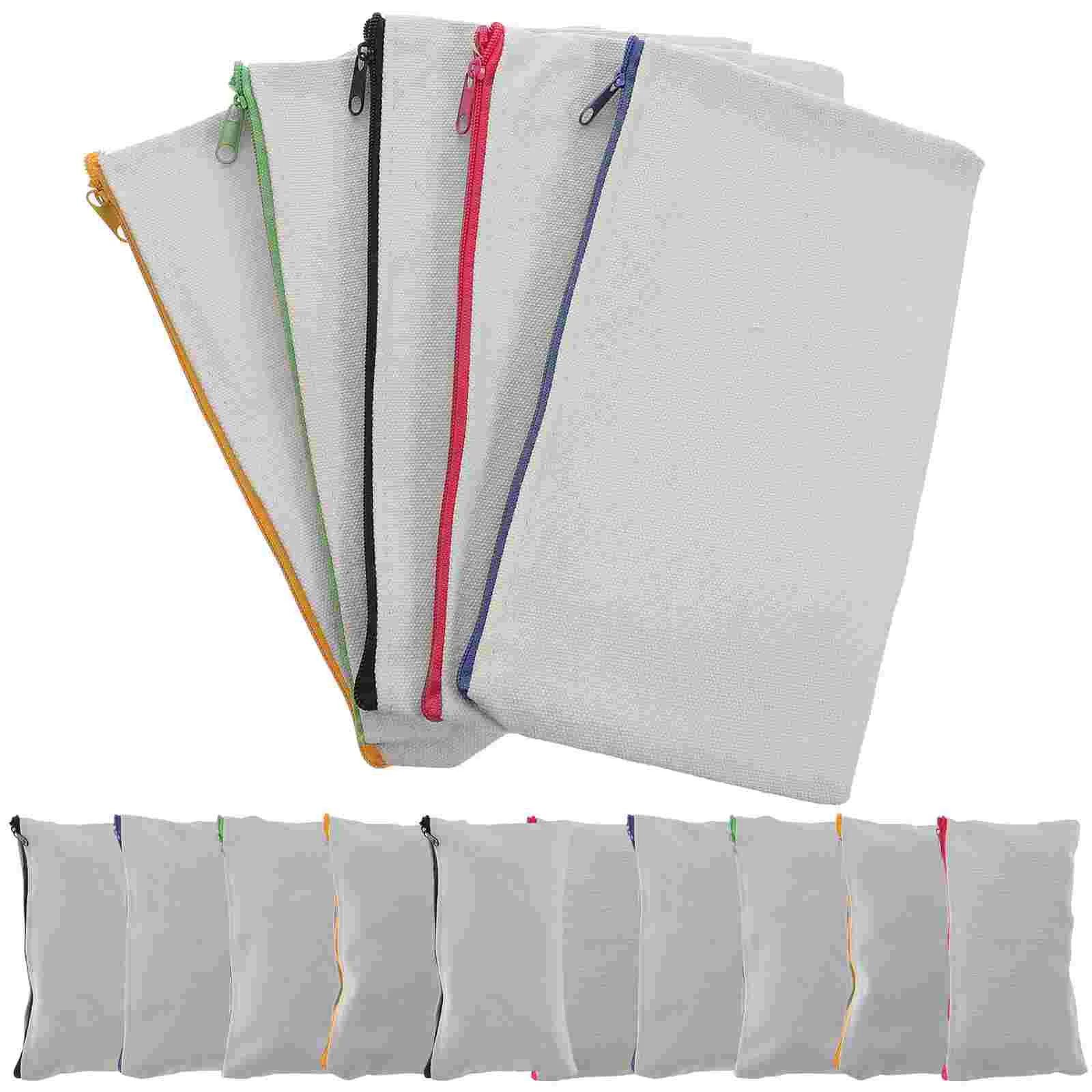 

15 Pcs Sublimation Case DIY Craft Bag Travel Cosmetics Zipper Toiletry Container Canvas Wash Travel Containers