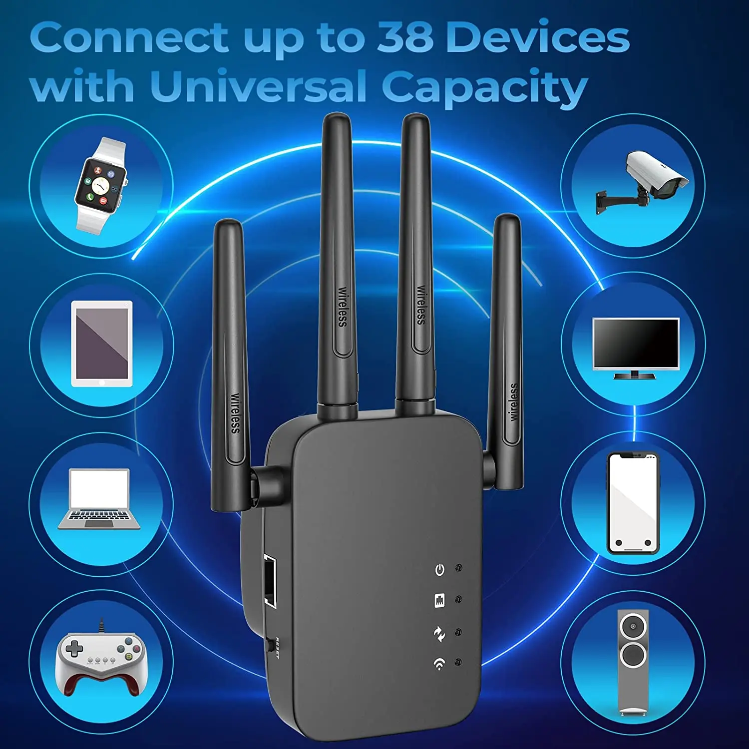 WiFi Repeater Wireless Router Pro 300Mbps 4 Antenna Extender Amplifier Repeator Signal Cover Extender Range Extender