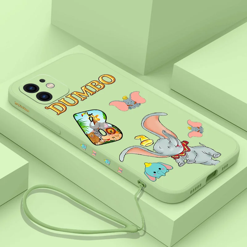 

Disney Cartoon Dumbo Phone Case For Samsung Galaxy S23 S22 S21 S20 Ultra Plus FE S10 4G S9 S10E Note 20 10 9 With Lanyard Cover