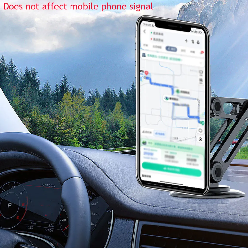 

Black Adjustable Car Phone Mount - Easy Installation Durable Phone Stand Magnetic Car Phone Holder