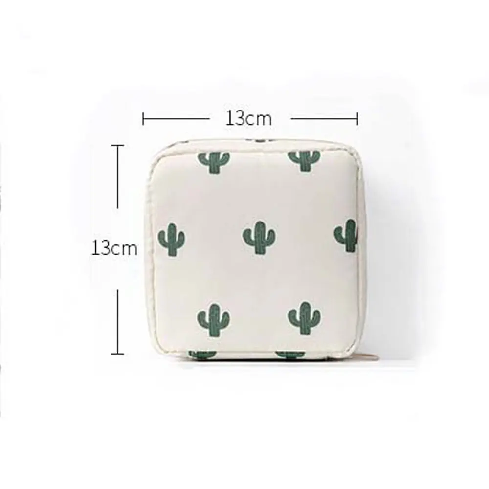 1 Pcs Cute Sanitary Napkin Storage Bag Small Floral Lemon Waterproof Cosmetic Lipstick Coin Purse Travel Accessories Tools | Багаж и сумки