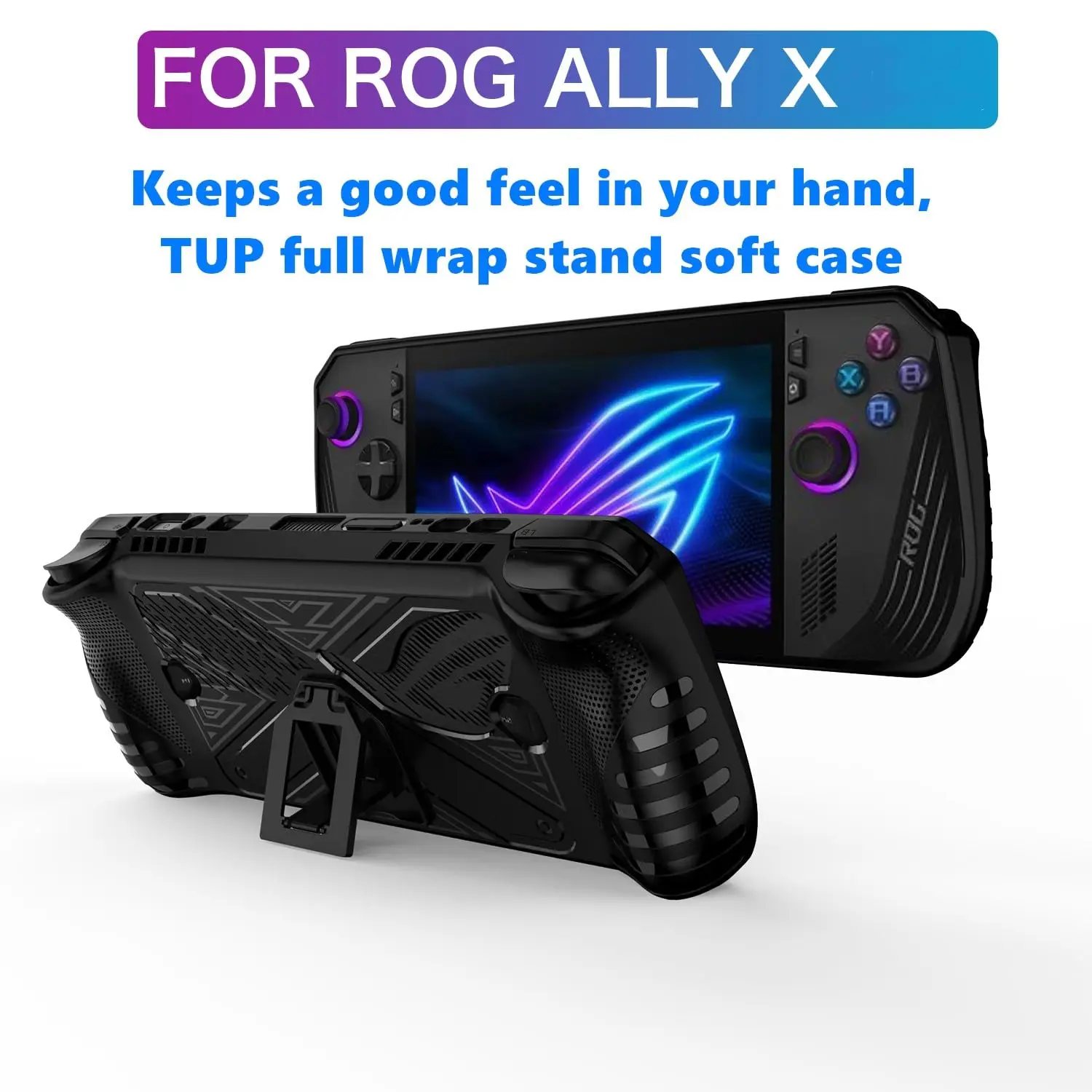 Фото Комплект аксессуаров для защиты экрана Rog Ally X + защитный чехол с подставкой для консоли Asus Rog Ally X ударопрочный защитный чехол №2