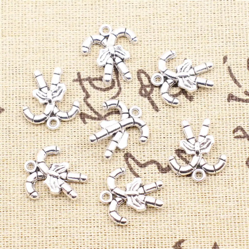 

10pcs Antique Silver Color 18x19mm Crutch Charms Handmade Jewerly Diy