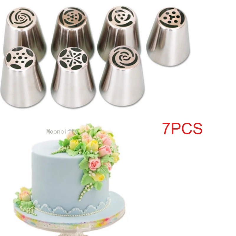 7 шт./компл. насадки для глазури с русским тюльпаном крема кондитерских украшений