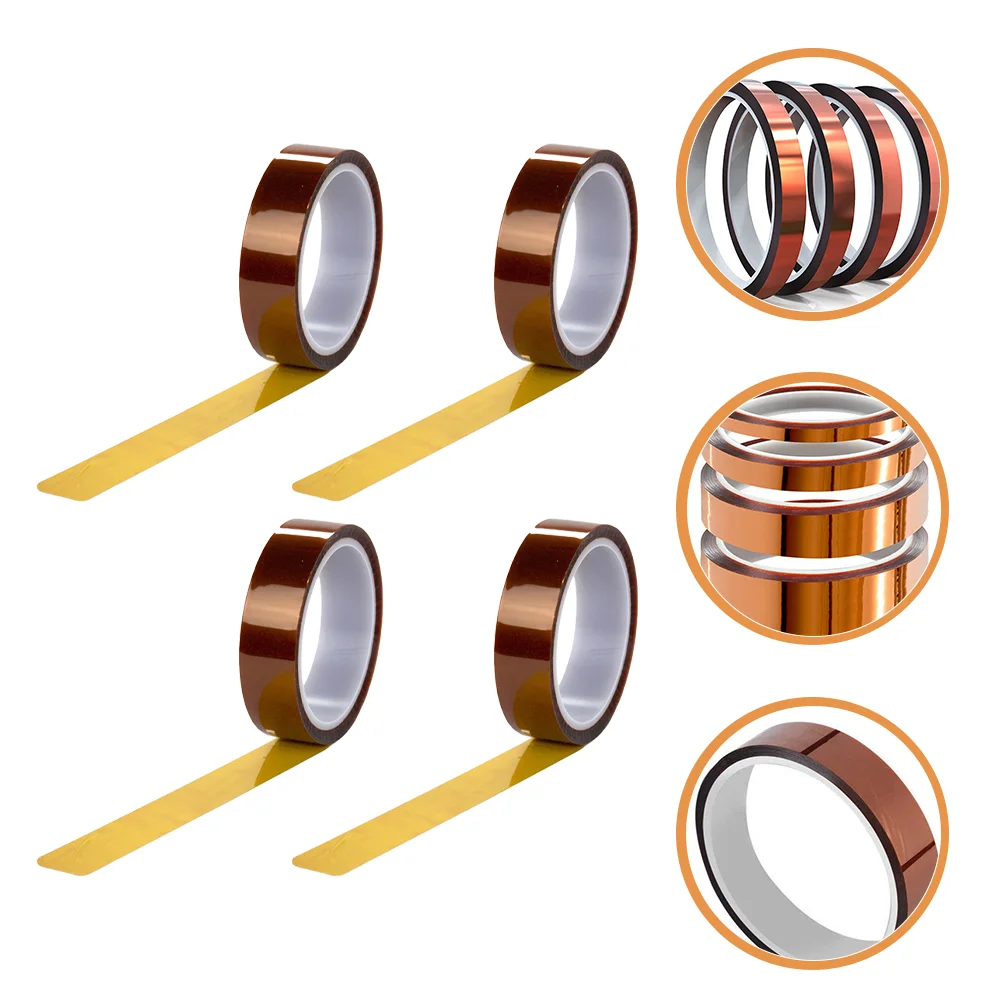 

4 Rolls Tapes Durable Double-side Strong Adhesive Simple Heat Tape Heat Resistant Tape Heat Transfer Tape for Home