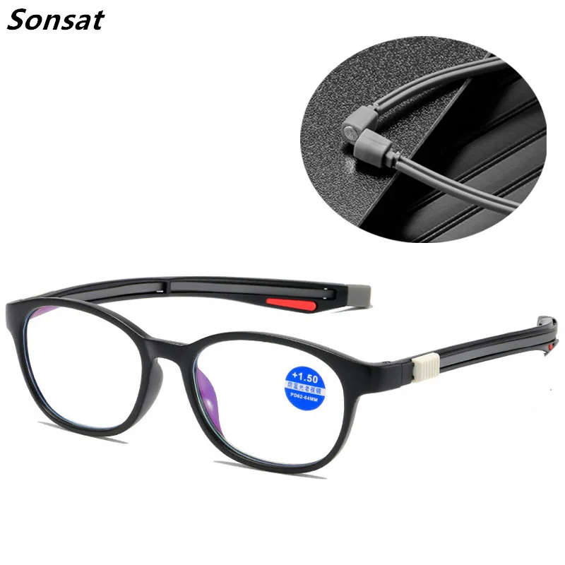 

Magnetic Reading Glasses Folding Square Adjustable Hanging Neck Presbyopia Eyewear Women Diopter Reader Eyeglasses Men