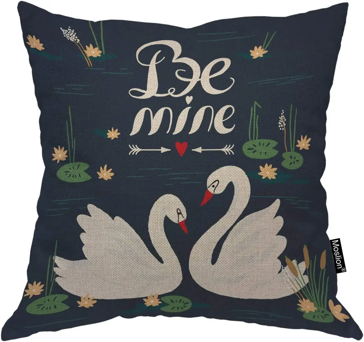 

Beautiful White Swans on The Lake Square Cushion Cover Standard Pillow Cases for Men Women Boys Girls Home Sofa Bedroom