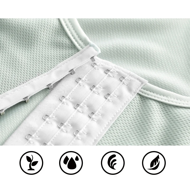 HaleyChan Women's Breathable Plus Siz Chest Binder Tomboy Trans Lesbian FTM Transgender Mesh Middle Hooks Crop Top Women Corset