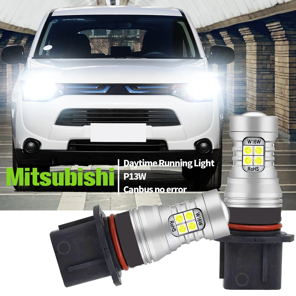 

2pcs LED Daytime Running Light P13W Canbus No Error DRL Bulb Lamp For Mitsubishi Mirage Outlander 2012-2015 Shogun Sport 3