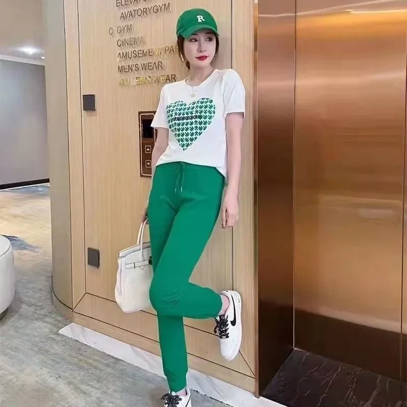 Женский спортивный костюм из двух предметов повседневный укороченный топ с