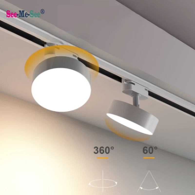 

9W 12W 18W Round Led Track Light Shop Focus Lamp Retail Spot Lighting Fixtures Spotlights Linear Magnetic Rail Tracking Lamp