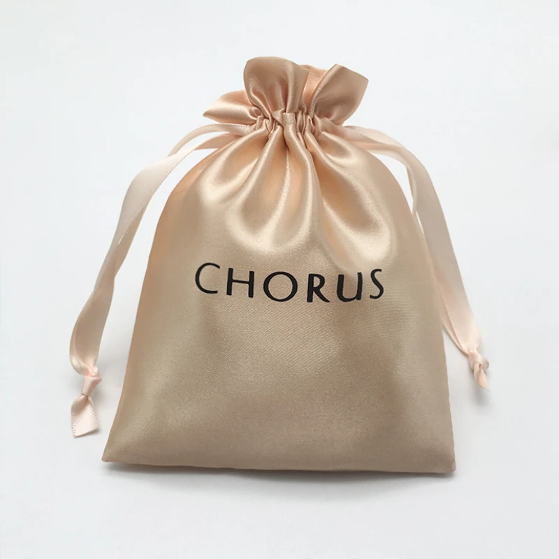 

200P Satin Jewelry Mini Small Gift Bags Drawstring Packaging Pouch Wedding Favors for Guests Candy Goodie Bag Custom Logo