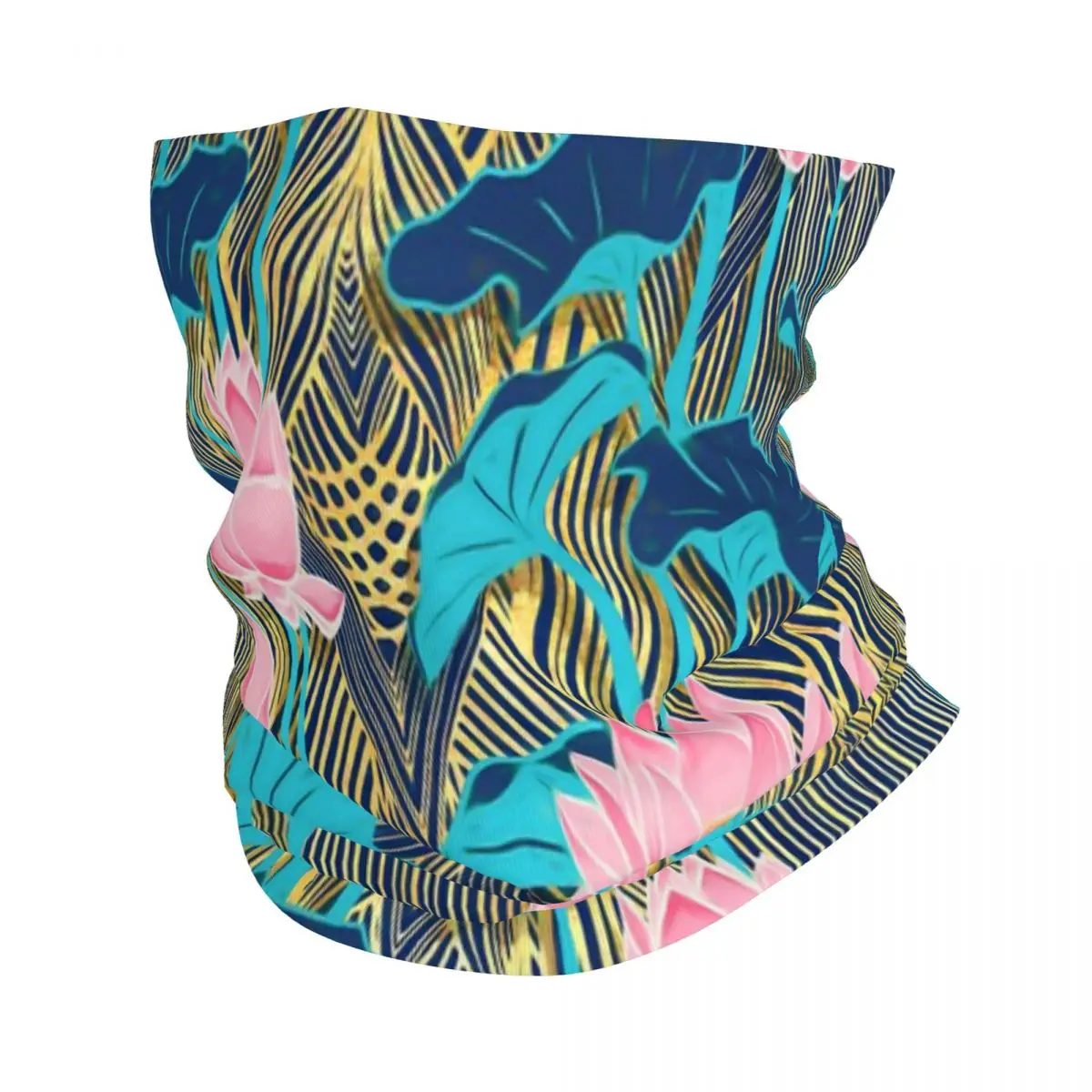 Женский шарф с цветочным рисунком лотоса |