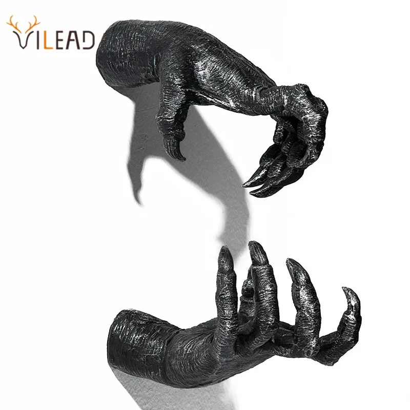 

Vilead Hand Evil Eye Figurines Wall Decoration Gothic Resin Statue Interior Living Room Witch Sacrifice Halloween Accessories