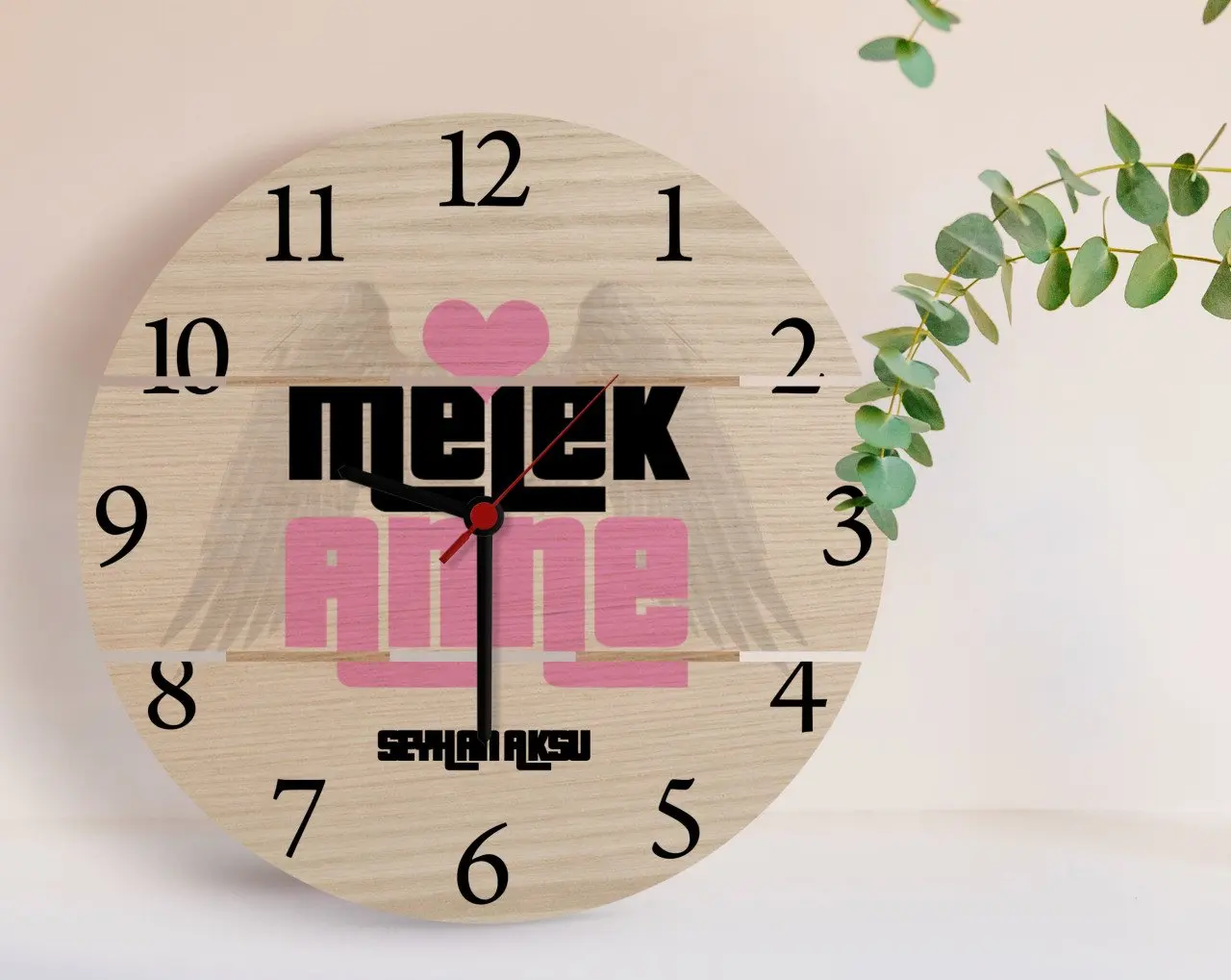 

Personalized Angel Mother Design Authentic Wooden Pallet Saat-1