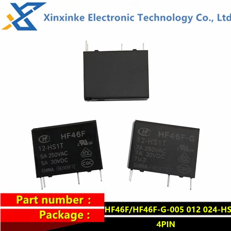 Фото 5 шт. реле 4PIN 5/12 В 24 В HF46F-005-HS1 HF46F-012-HS1 HF46F-024-HS1 HF46F-G-005-HS1 012 024-HS1 одна группа нормально разомкнутых реле №3