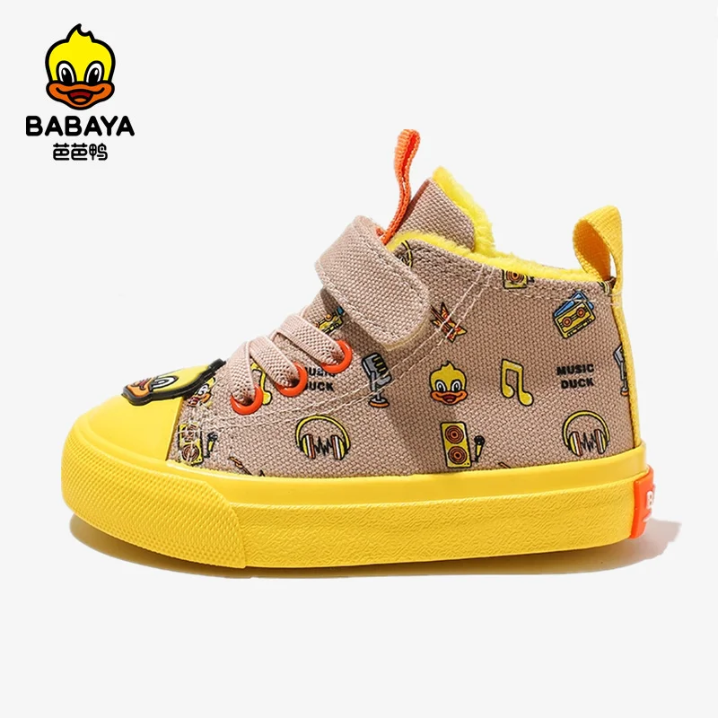 Babaya Children's Toddler Shoes 1-3 Years Old Plus Velvet Baby Cotton Shoes 2022 Winter New Boys Girls Canvas Boots