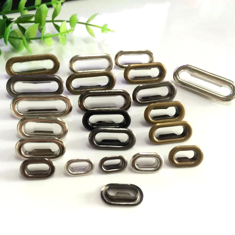 

10Sets Bag Tag Clothes Eyelets Oval Metal Eyelets For Leather craft DIY Scrapbooking Shoe Belt Cap Accessories