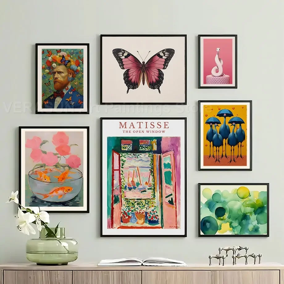 Настенная картина Пикассо матиссе Бабочка змея журавль Черный кот цветочное