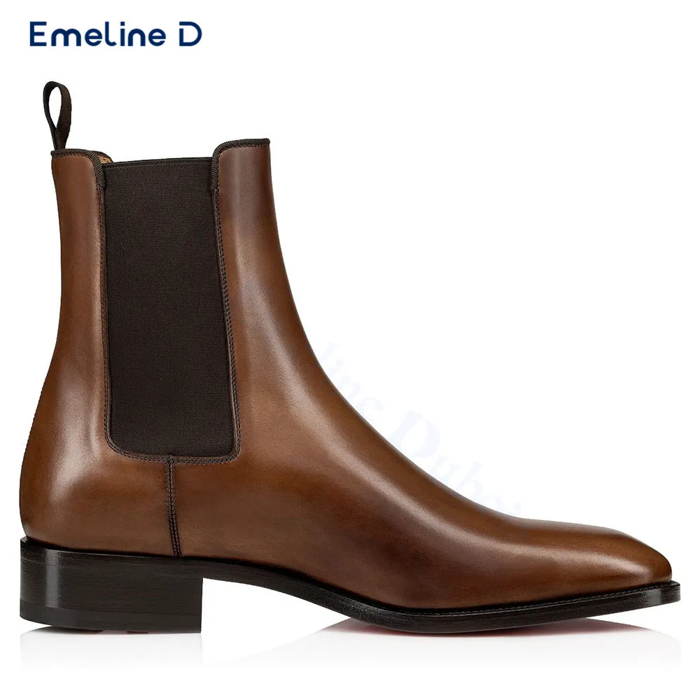 Деловые ботинки высокого качества на толстом каблуке эластичные ботильоны