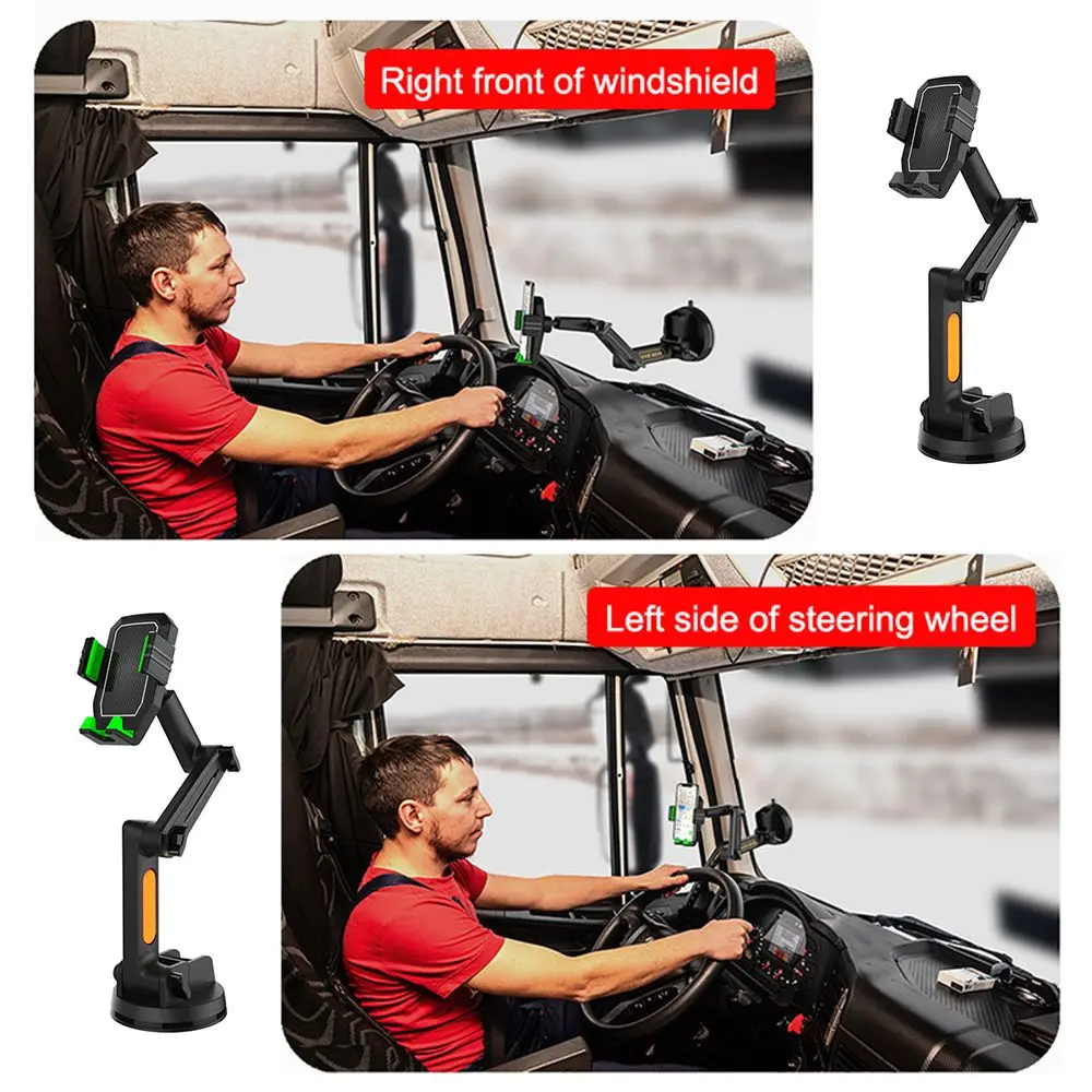 

For Heavy Duty Car Anti-Slip For Car Phone Bracket Truck Phone Mount Holder Adjustable Height Long Arm Suction Cup