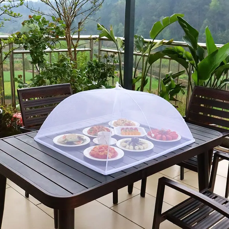 

Foldable Food Mesh Cover Fly Anti Mosquito Pop-Up Food Cover Umbrella Meal Vegetable Fruit Breathable Cover Kitchen Accessories.