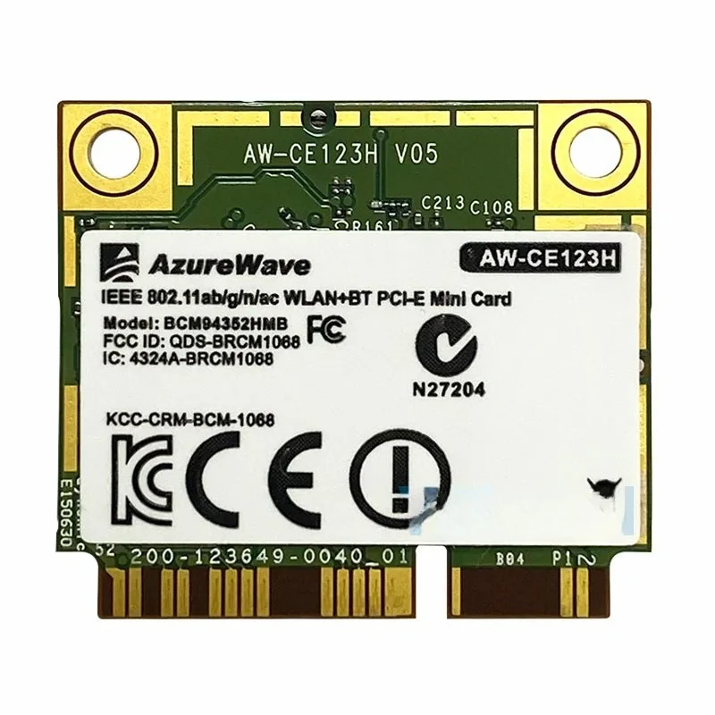 Беспроводная сетевая карта KK 2026 Bcm94352Hmb Half Mini PCIe, 802.11ac, 867 Мбитс, двухдиапазонная (2,4 ГГц и 5 ГГц), Wi-Fi, Bluetooth 4.0 (art.: 3920dc53864bc) - 3920dc53864bc