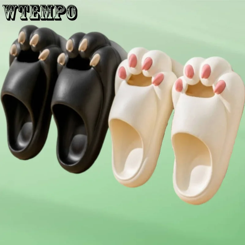 WTEMPO Summer Slipper Female Cute Cat Claw Thick Bottom Soft Indoor Home Sandals EVA Outdoor Beach Slide Shoes Wholesale