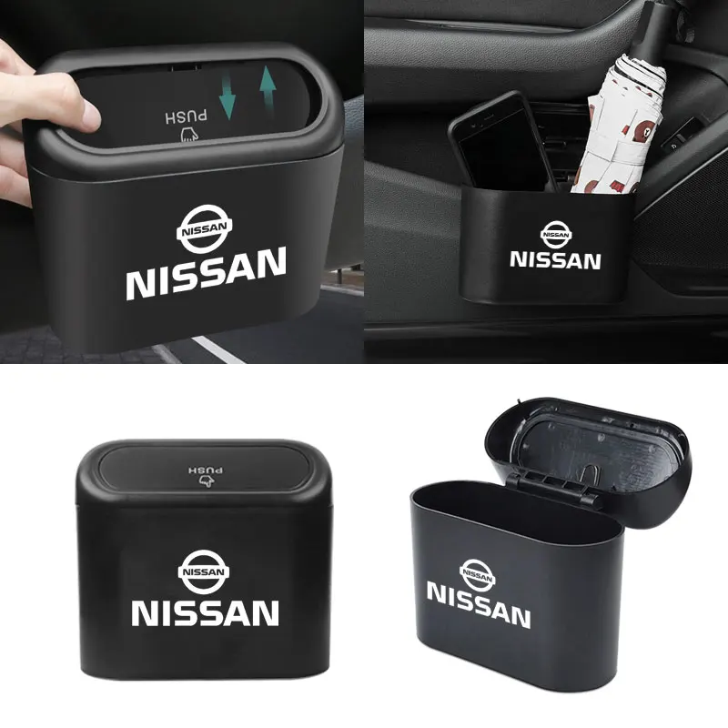 

Car Trash Bin Hanging Vehicle Garbage Case Trash Can for Nissan Qashqai X J10 J11 Trail Tiida Teana Skyline Juke X-trail Almera