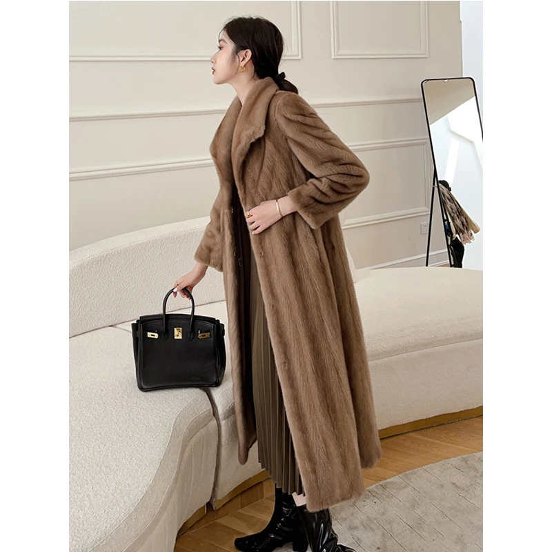 New Mink Coat Womens Windbreaker Gradient Mink Fur Velvet Coat for Women