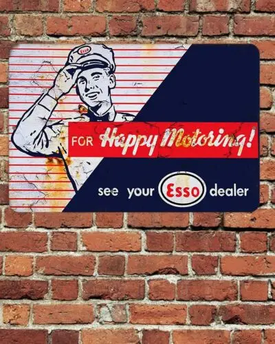 Для Happy Motoring See Your Esso Dealer металлический знак Металл Рустикальный