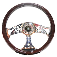 15inch 380mm retro universal car modified steering wheel olid wood steering wheel mermaid steering wheel