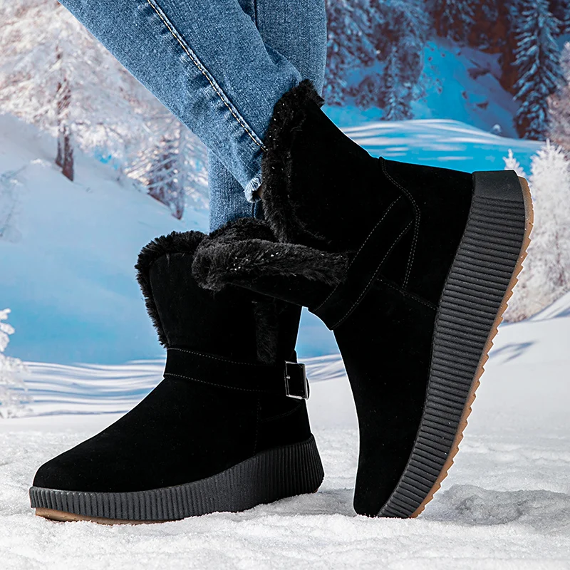 Женские модные зимние ботинки плюс бархатные женские удобные амортизирующие