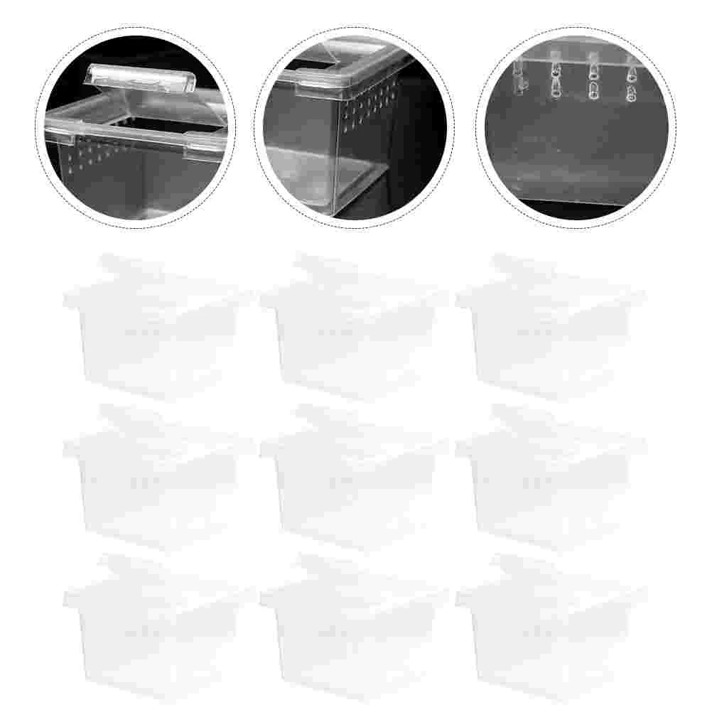

10 Pcs Reptile Feeding Box Praying Mantis Habitat Clear Containers Lizard Case Transparent Reptiles Plastic Cases