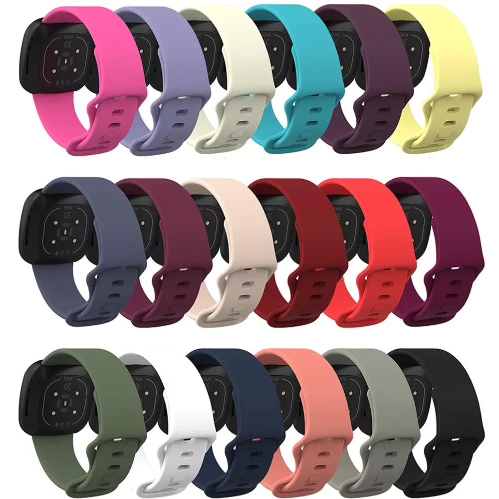 

Silicone Accessories Strap For Fitbit Versa 3 / Sense Wrist Band Wearable Sport Watchband bracelet Replacement colorful belt