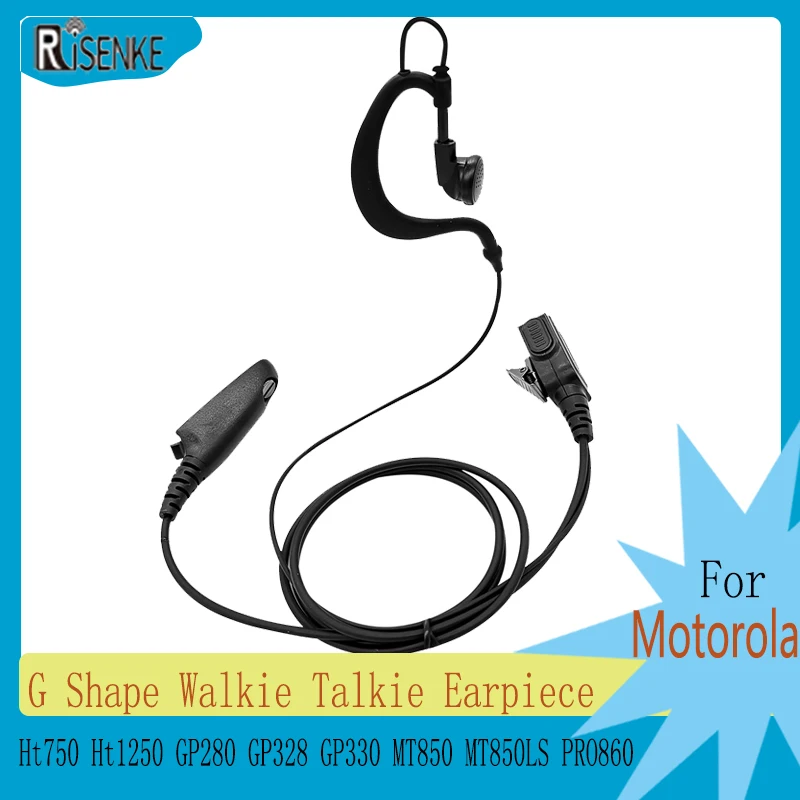 G Shape Earpiece Earbud Audio Mic Surveillance Radio Headset For Motorola Ht750 Ht1250 GP280 GP328 GP330 MT850 MT850LS PRO860 RM