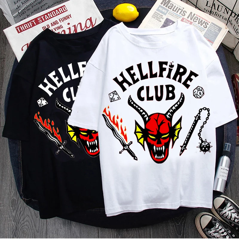 

Stranger Things Season 4 T Shirt Women Upside Down Tshirt Hellfire Club Graphic Grunge T-shirt Femme Tee Shirts Funny Clothing