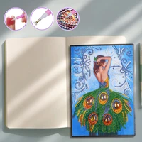 diy 5d diamond painting notebook creative special shaped diamond painting 48 pages peacock diary book notepad kids craft gift