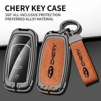 2022 new metalleather car key cover case for chery tiggo 7 pro 8 plus arrizo 5 car key cover car key case car accessories