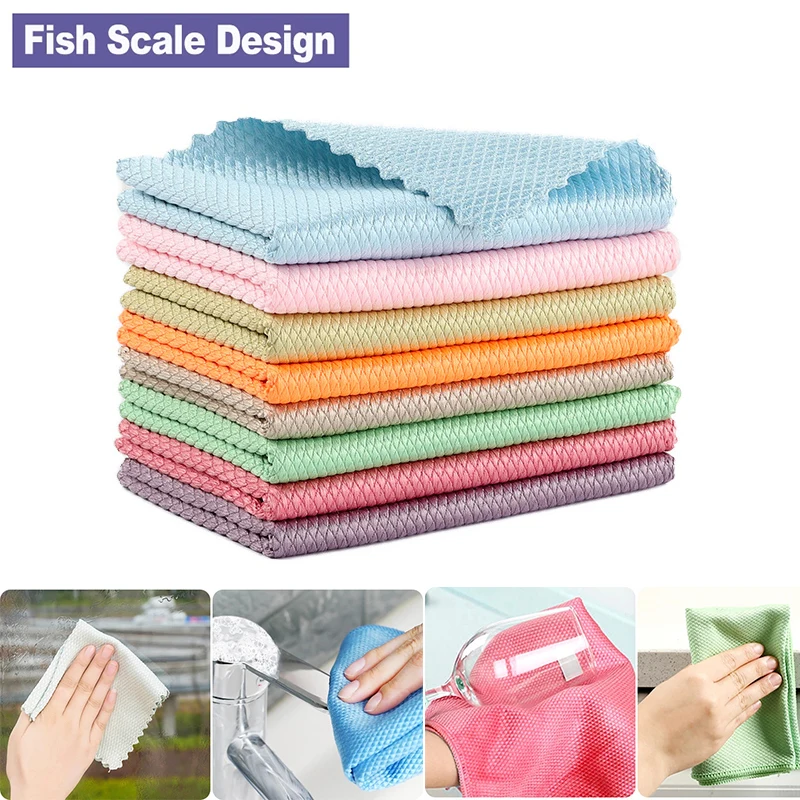 

Efficient Glass Cleaning Towel MIrror Cleaning Cloth Absorbent Kitchen Anti-Grease Towels Napkin for Dish Washing Wiping Rag