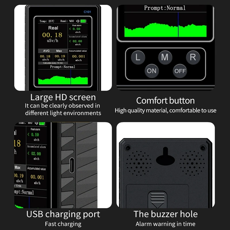 Счетчик Гейгера ручной дозиметр для измерения уровня Beta Gamma радиации с ЖК