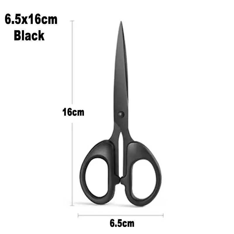 Ножницы из чистой черной нержавеющей стали, 12 см, 14 см, 16 см, 19 см, «сделай сам», режущий инструмент для бумаги, творчества, офисные и школьные канцелярские резаки, ножницы