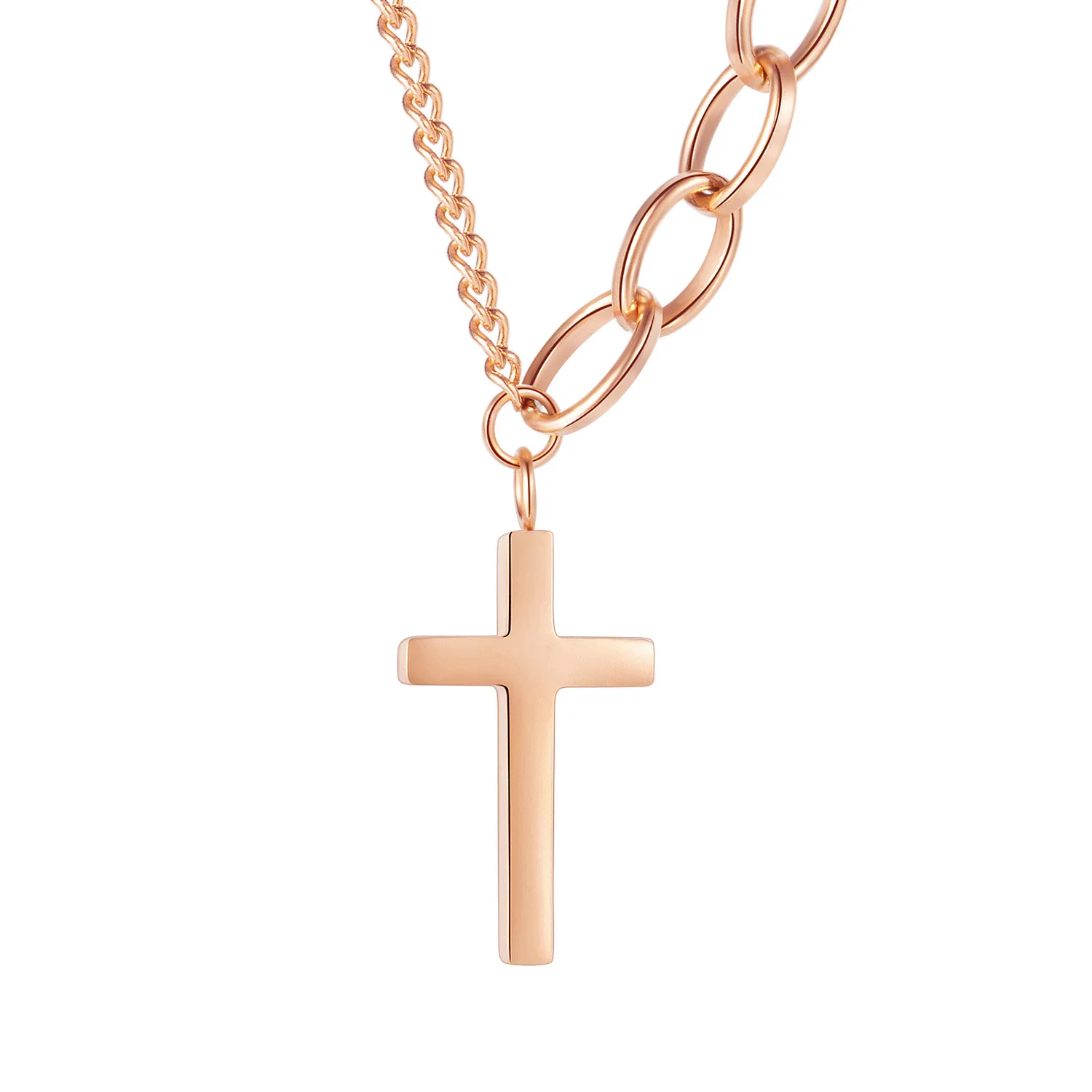 

Simple Cross Pendant Versatile Titanium Steel Necklaces for Women