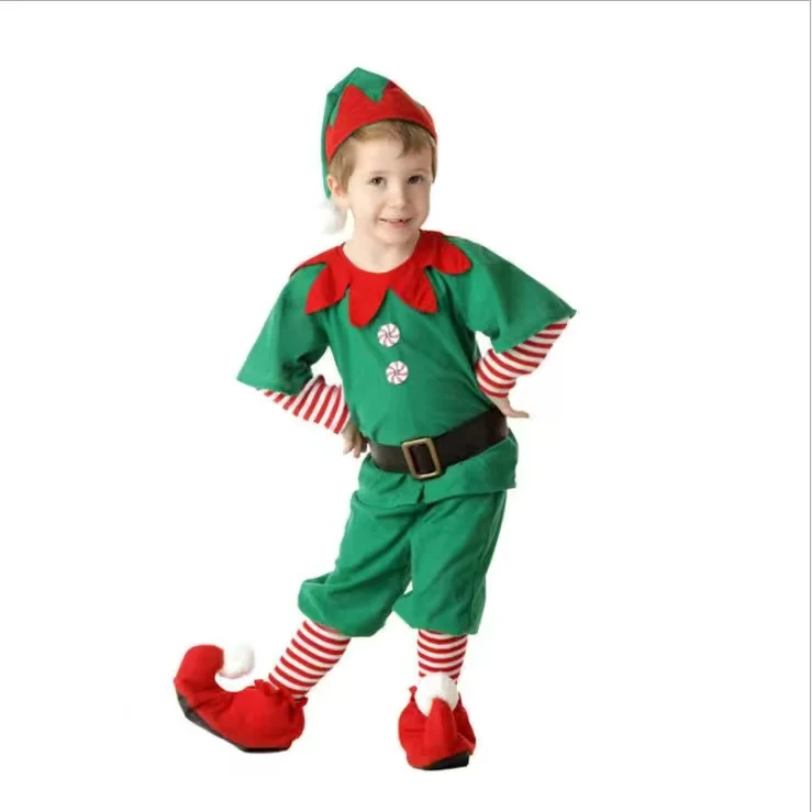 Children's Christmas Cosplay Santa Claus Decoration Boys and Girls' New Year Carnival Dress Holiday Party Dress