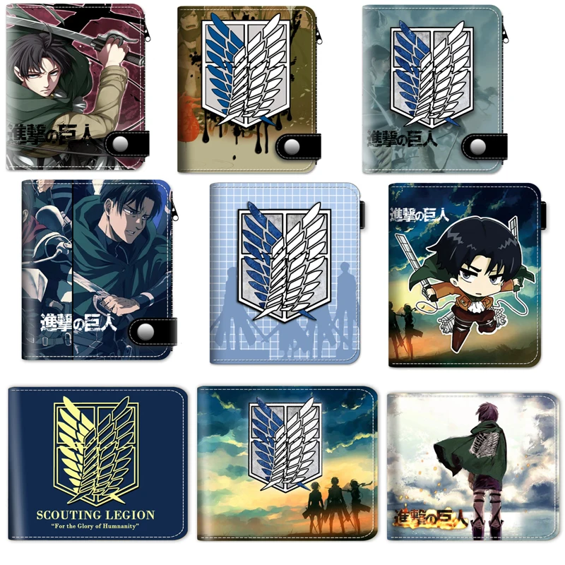 E-Mell Attack on Titan Eren Jager Armin Arlert Erwin Smith Ackerman Hanji Zoe Jean Kirschstein Sasha Blaus Short Wallet