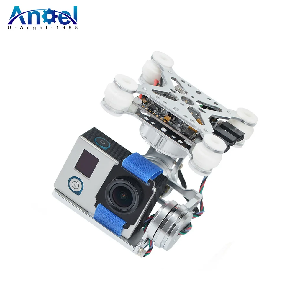 

1 шт. 3-осевой бесщеточный шарнирный кронштейн для камеры и 32-битный контроллер Storm32 широкий для Gopro3 Gopro4 SJ4000 Xiaoyi Camera DIY FPV (черный)