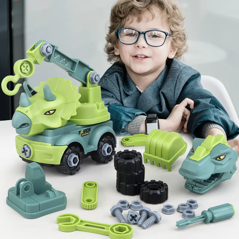 

Car Toy Dinosaurs Transport Car Dinosaur Engineering Vehicle Can Be Assembled and Disassembled toys gifts for Kids