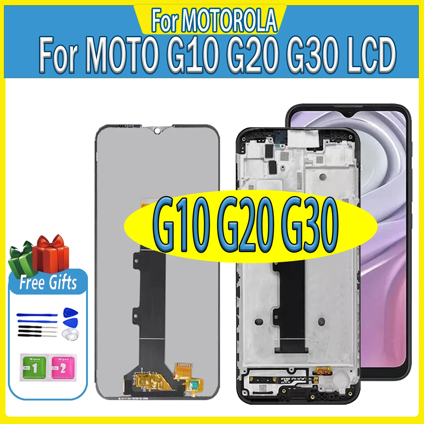 100% протестировано для Motorola Moto G10 XT2127-2 ЖК-дисплей G20 XT2821 G30 XT2129-2 дигитайзер в сборе
