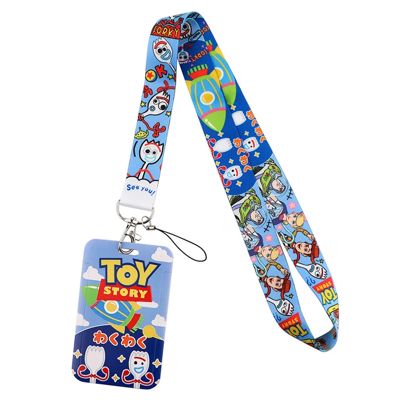Держатель карт Disney Toy Story из ПВХ с картинкой Базза на шее, лента для пропуска на кампусе, чехол для идентификационных бейджей, подвеска с ключами на веревке, подарок.