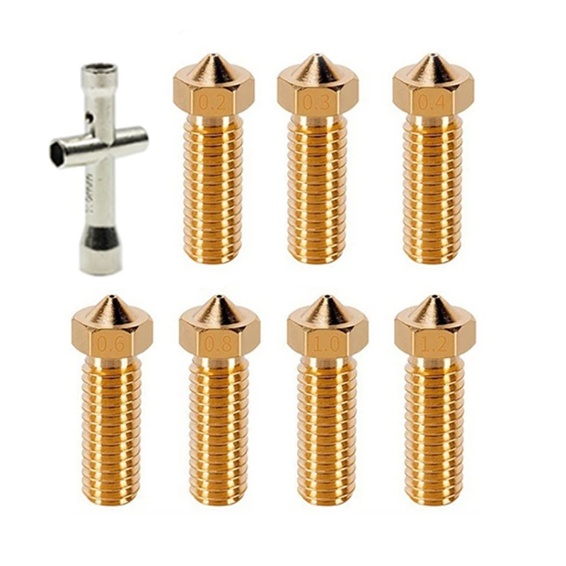 

8Pcs 0.2-1.2MM Extruder Print Head Nozzle Suitable For 1.75 Consumables Artillery 3D Printer